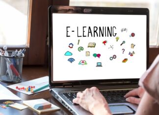 Gode grunde til at flere virksomheder benytter e-læring Kvinde der lærer online på sin laptop