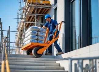 Effektiv transport af materialer ved facadeprojekter med sækkevogn til trapper